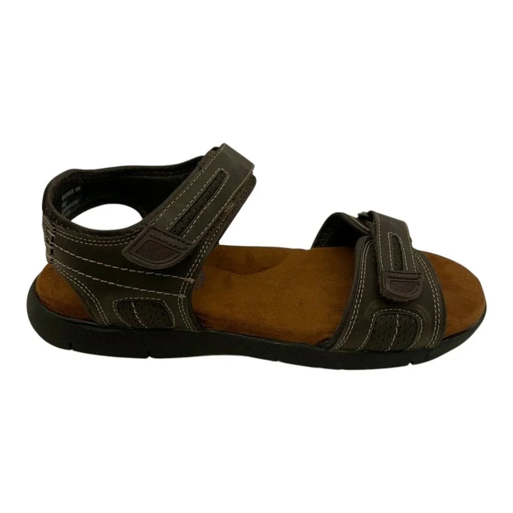 Nunn Bush Men's Rio Grande Two Strap Memory Foam Comfort Sandal Size 10W Brown